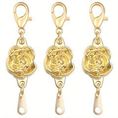5 Pairs Magnetic Clasps for Jewelry Making, Rose Shape Closure