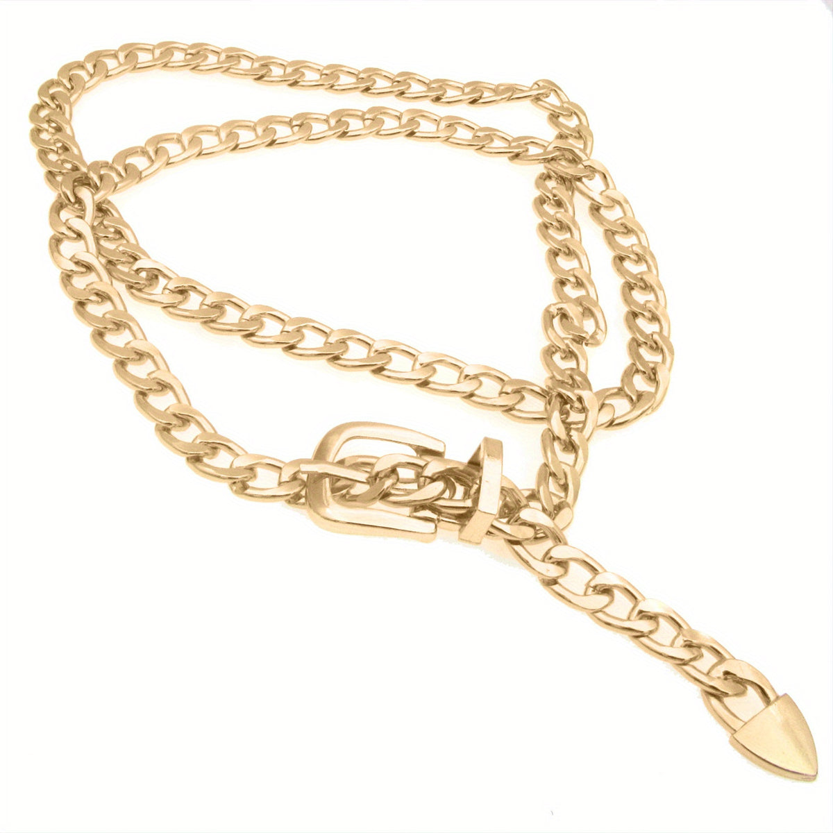 Punk Waist Chain Pin Buckle Metal Belly Chain Hip Hop Girdle