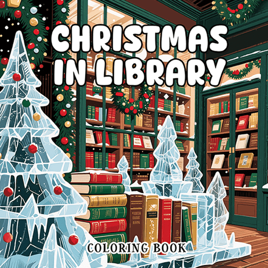 Library Adult Coloring Book: 22 Page Large Format