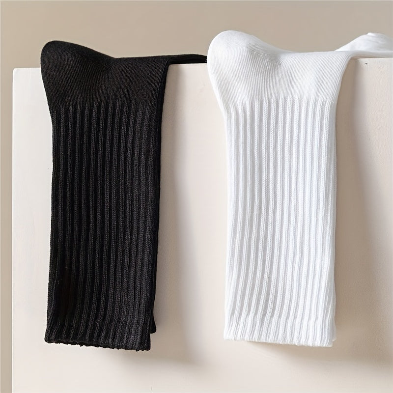 6 Pairs Comfy Breathable Solid Socks Women's Stockings Hosiery