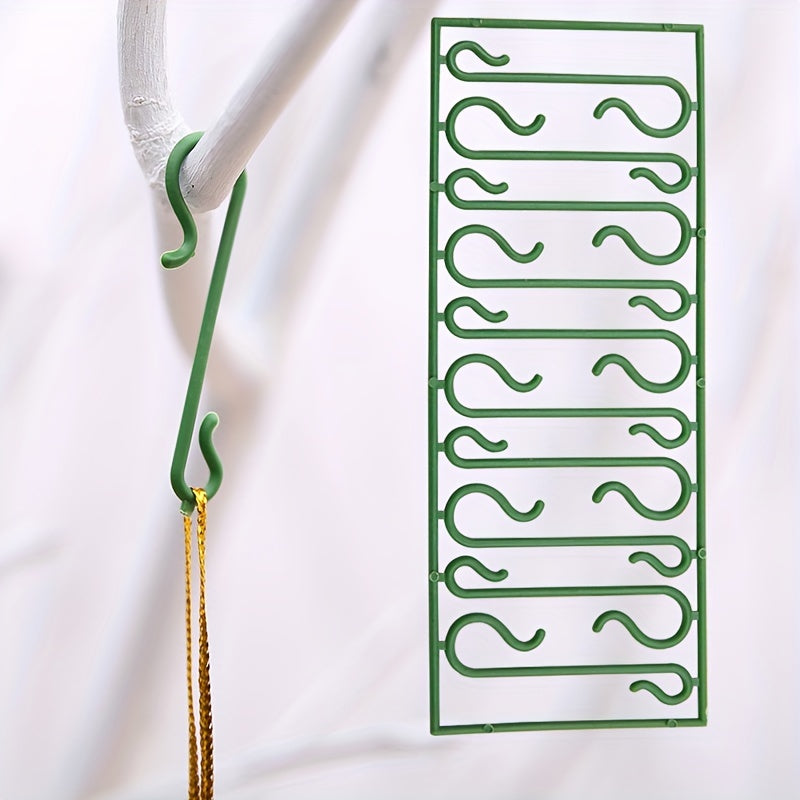 50pcs Green Christmas Party Hooks for Tree and Window Decorations