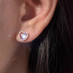 Moonstone Stud Earrings Delicate Jewelry 1Pair