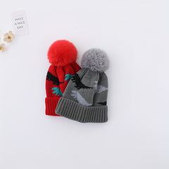 Kids Dinosaur Print Beanie Hat for 1-4 Years