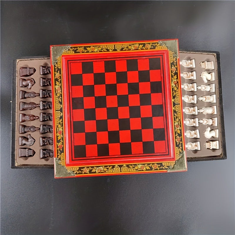 Vintage Terracotta Warriors & Qing Soldiers Chess Set
