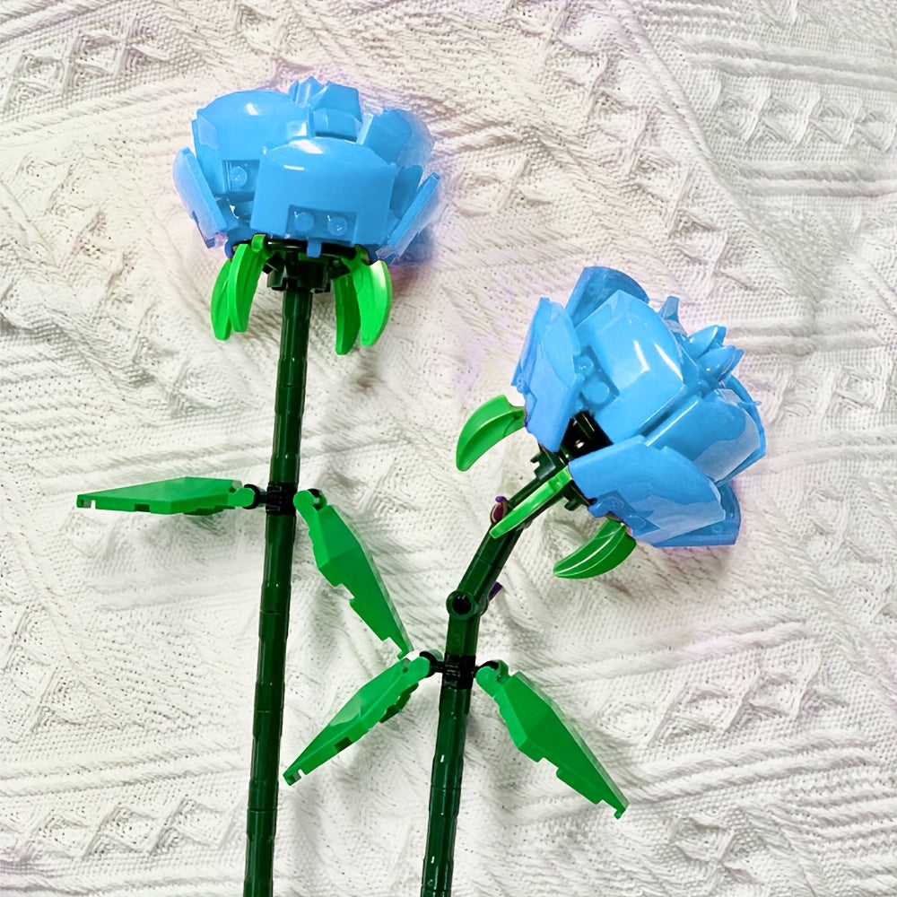 Building Blocks Rose Flower Potted DIY Toy For Children Gift
