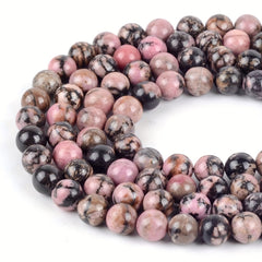 Natural Rhodonite Stones Beads Round Loose Beads DIY Jewelry Making 4-12mm
