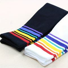 Colorful Striped Knit Socks for Girls