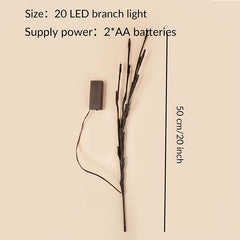 LED Branch Lights Decoration 20 Heads 2AA Not Included