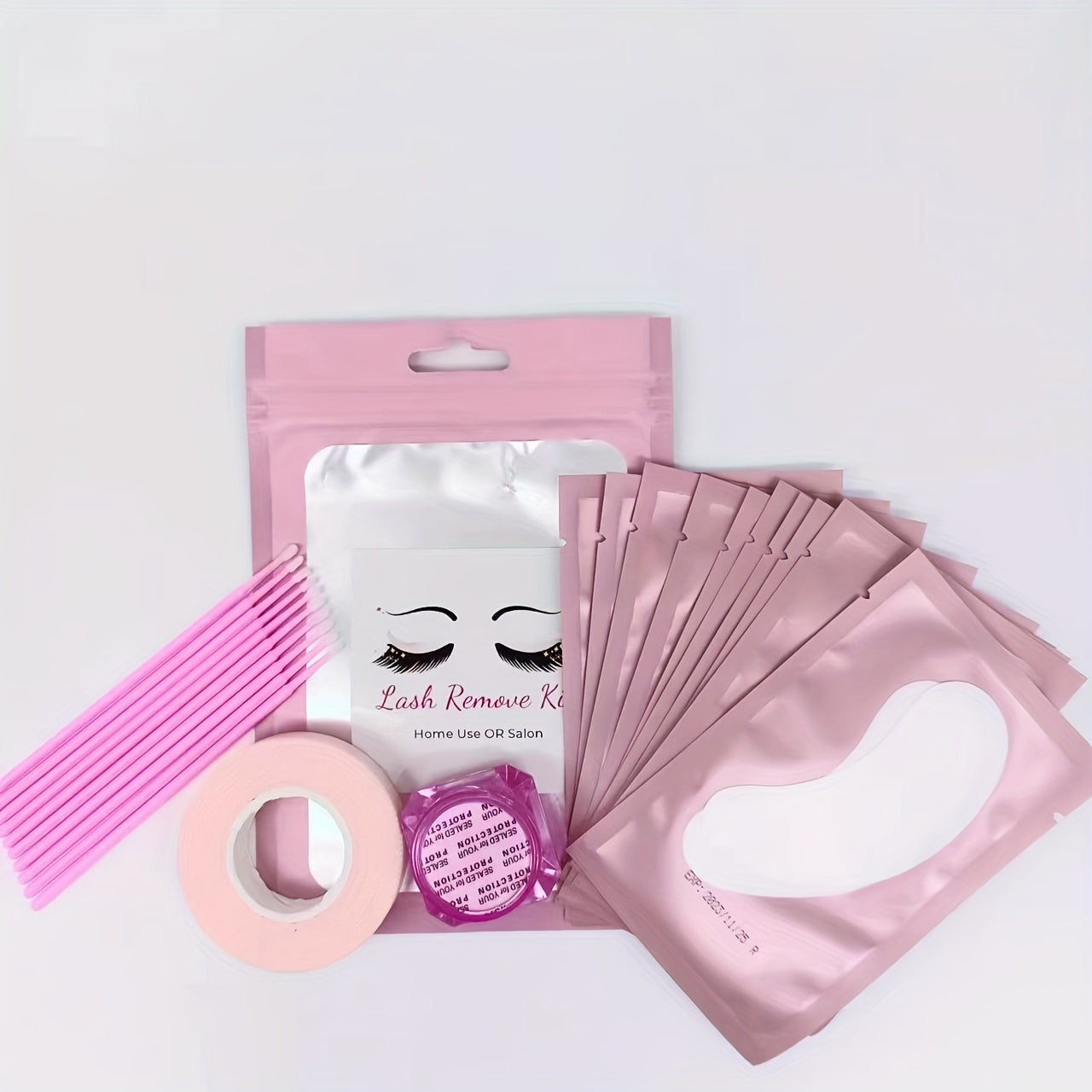 22pcs Eyelash Extension Kit: Lash Remover, Eye Pads, Tape, Microbrush