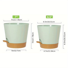 Green Self-Watering Plant Pots Plastic Planters Deep Reservoir