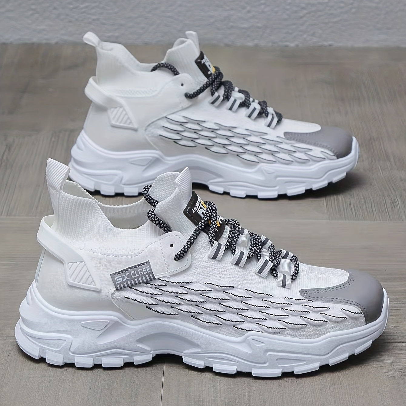 Men's Chunky Slip-On Sneakers with Shoelaces