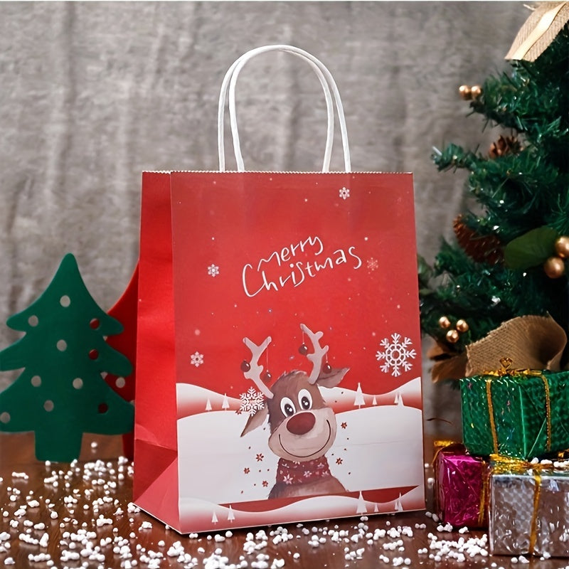 6pcs Christmas Gift Bag Paper In Random Styles Portable