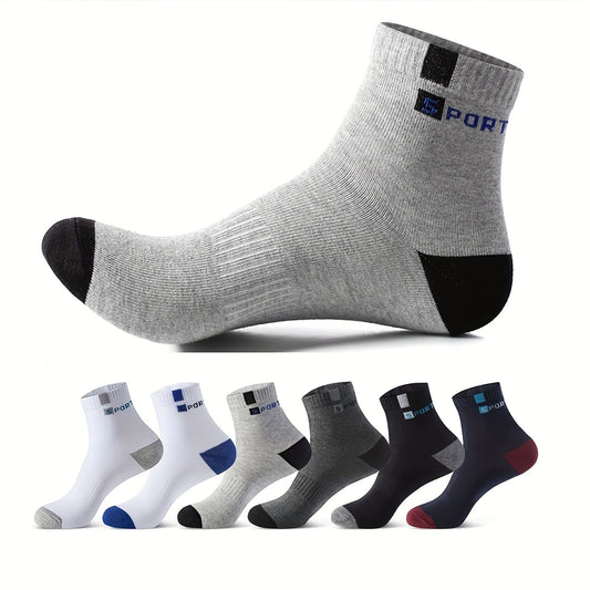 Men's Outdoor Breathable Mid Tube Socks for Running Cycling Basketball