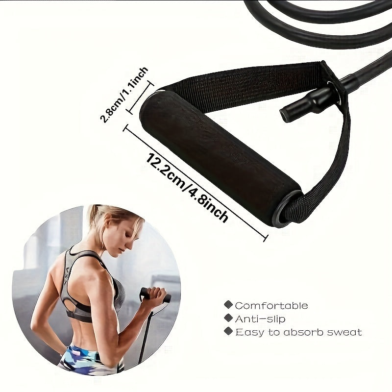 Yoga Resistance Band Non Slip Foam Handle Gym Sports Fitness Workouts