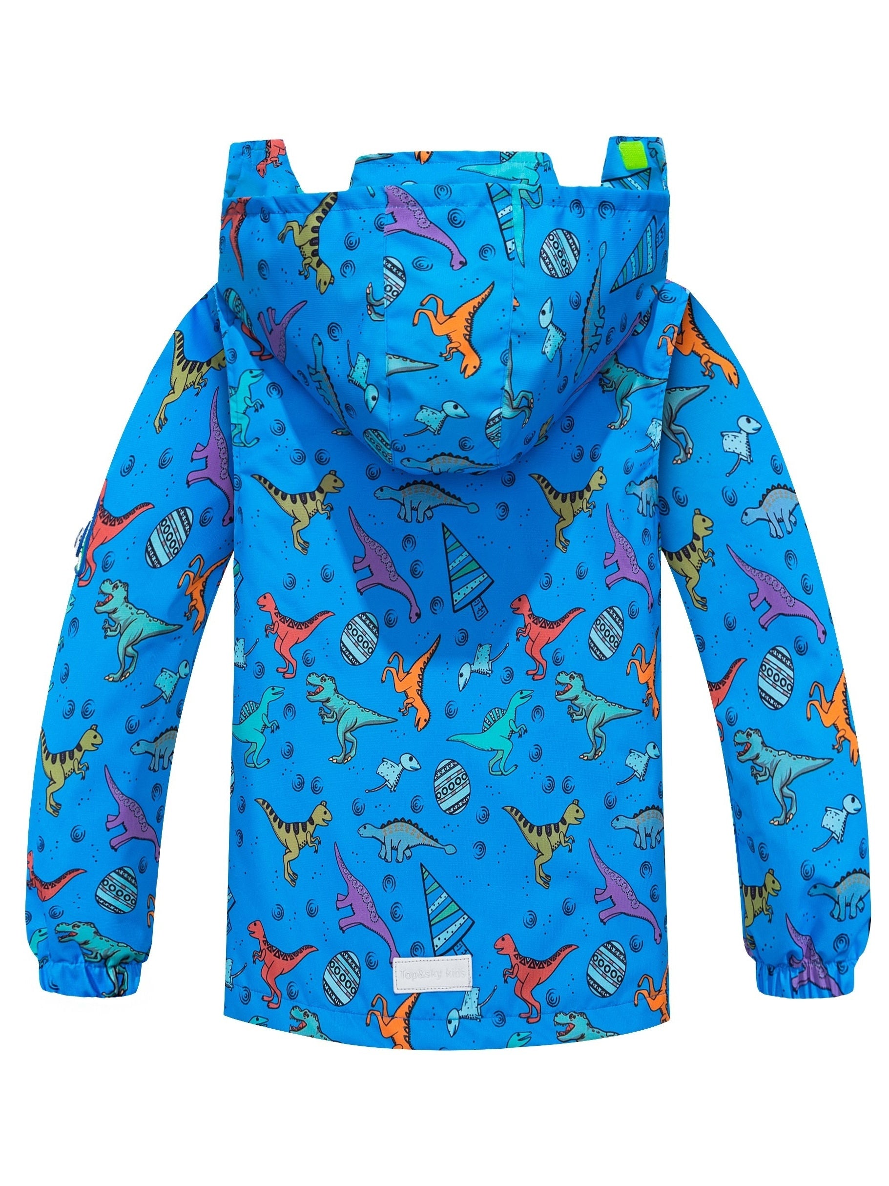 Boys Dinosaur Raincoat Jacket with Removable Hood