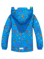Boys Dinosaur Raincoat Jacket with Removable Hood