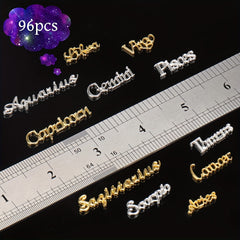 Nail Charms Nail Glitter Sequins Nail Decals With Twelve Constellation Letter