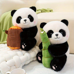 4 Style Panda Plush Toys 9 84in Soft Stuffed Animals Bamboo Stump Leaf Pillow