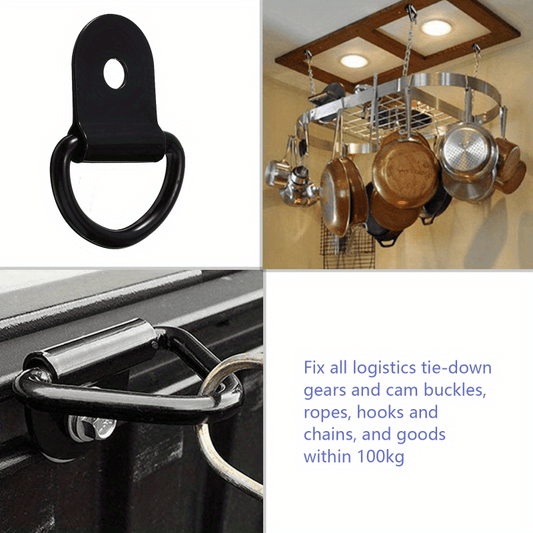 Stainless Steel D Shape Pull Hook Tie Down Anchors Ring for Truck Trailers RV Bo