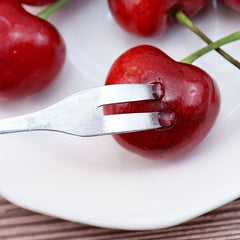 5PCS Stainless Steel Fruit Fork Dessert Fork Portable Small Cake Stick
