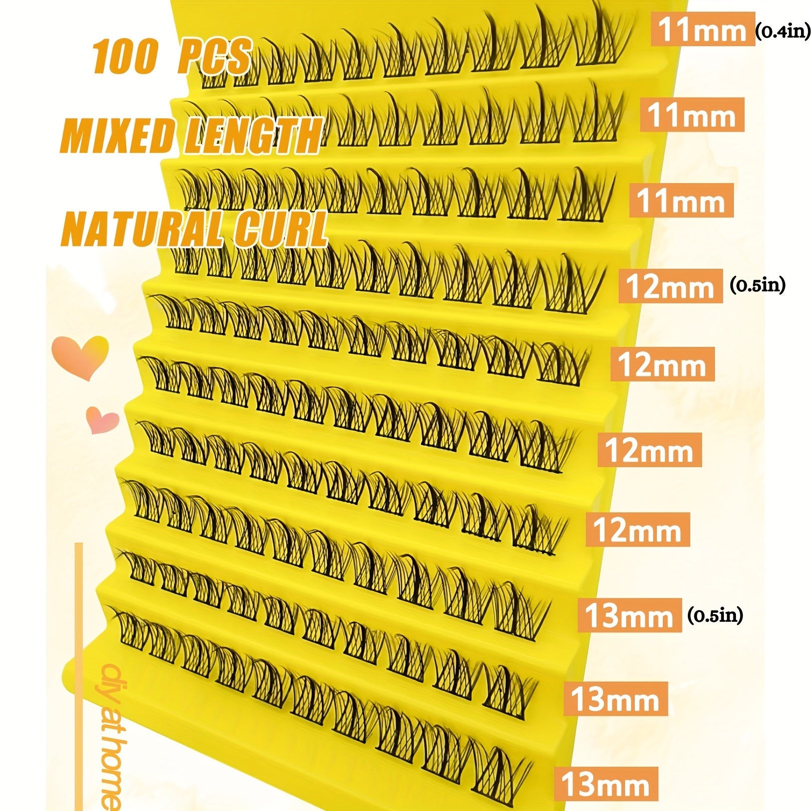 100 Clusters Lashes DIY Cat Eye Segmented Eyelashes Fluffy Natural Soft