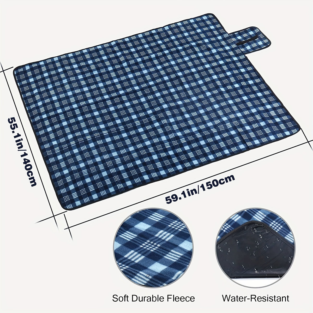 Foldable Waterproof Picnic Mat Plush Fabric Outdoor Camping Mat