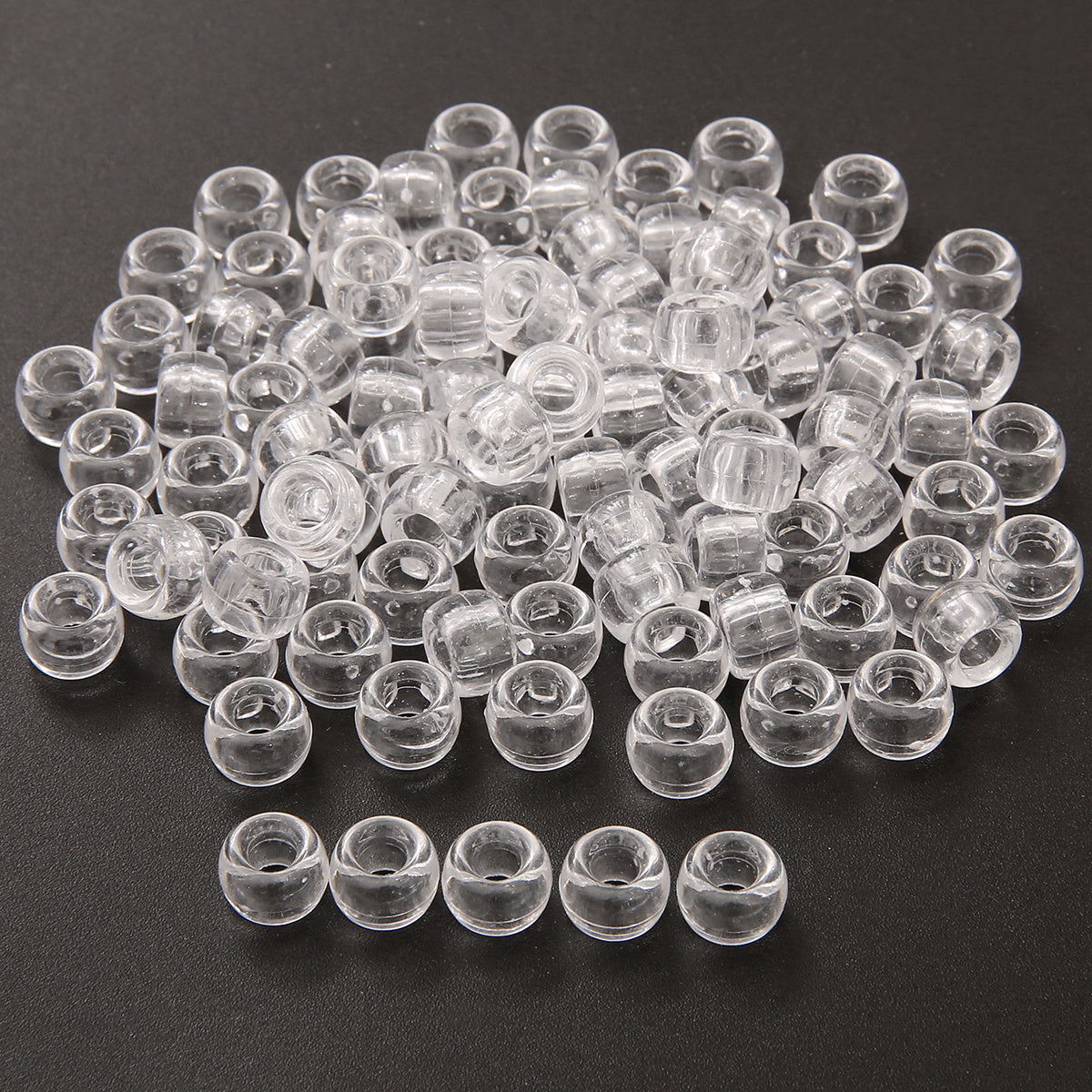 20pcs Clear Resin Hair Rings Metal Hair Clips for Braiding Dreadlock Rings