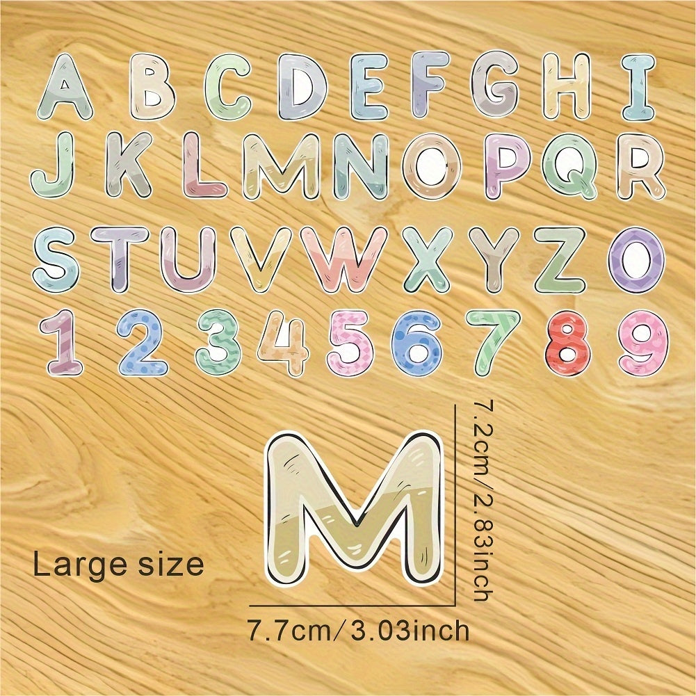 36pcs Cartoon Letter Stickers for Cup Notebook Phone Furniture Travel Cases