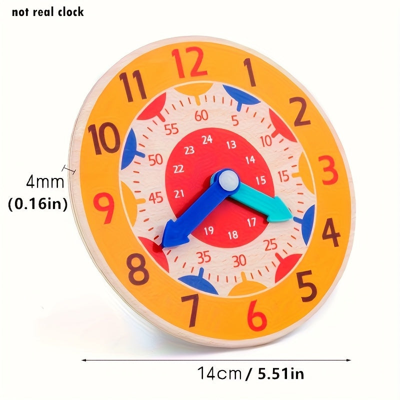 AHEAYUAN Wooden Educational Clock Toy for Kids - Colorful Learning Time Tool