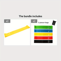 5pcs Rubber Exercise Resistance Bands Fitness Elastic Yoga Pilates Pull Rope