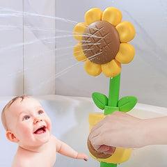 Sunflower Shower Toy - Press And Spray Water Play for Kids Bathing
