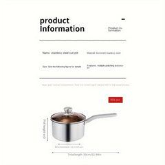 3pc Stainless Steel Cookware Set for Home & Outdoor