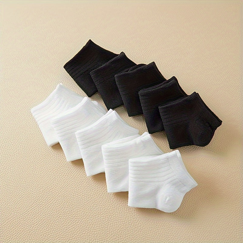 10 Pairs Women's Soft Lightweight Ankle Socks Solid Colors