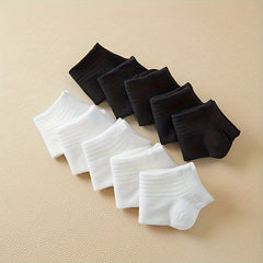 10 Pairs Women's Soft Lightweight Ankle Socks Solid Colors