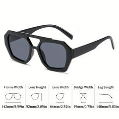 Y2K Retro Aviator Sunglasses Double Bridge Jelly UV400 Sun Shades