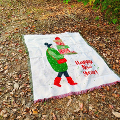 Outdoor Camping Christmas Decoration Tassel Blanket