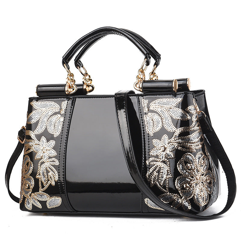 Bridal Wedding Purse Patent Handbag Large Capacity Shoulder Bag