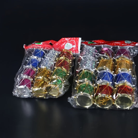 Colorful Small Drum Pendants for Christmas Tree Decorations