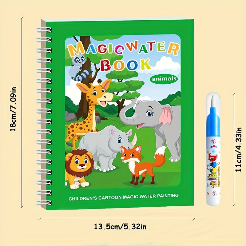 4pcs Magic Water Book Reusable Watercolor Activity Book with Double Sided Pages
