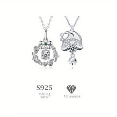 Christmas Gift Tree Pendant Necklace 925 Sterling Silver