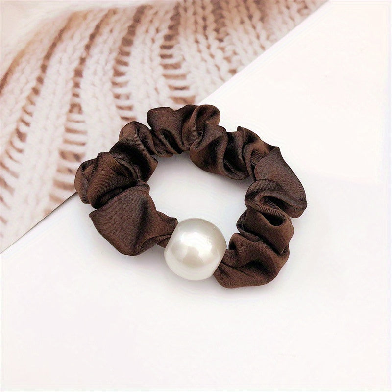 Elastic Faux Pearl Hair Tie Scrunchie for Women