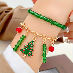 2pcs Colorful Christmas Tree Beaded Bracelets