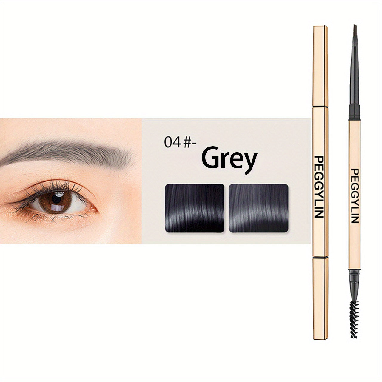 Triangle Tip Waterproof Eyebrow Pencil Golden Tube
