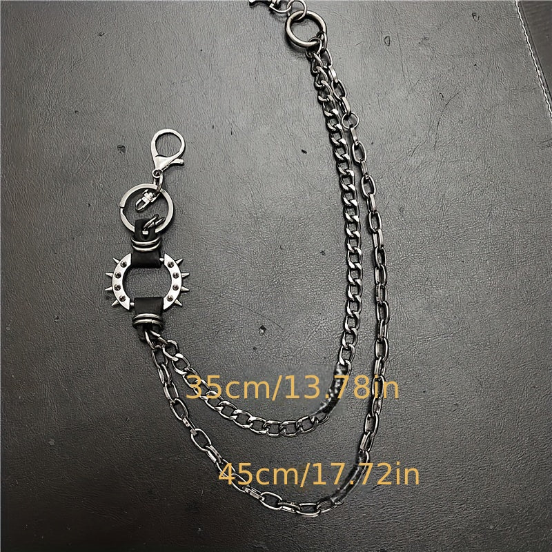 Spiked Retro Circle Waist Chain for Men and Women