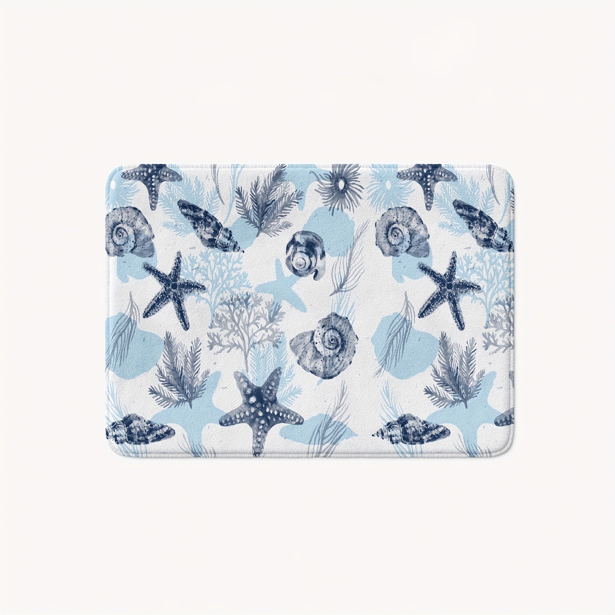 Stylish Non Slip Bathroom Mat Starfish Print Absorbent Anti Skid Floor Pad