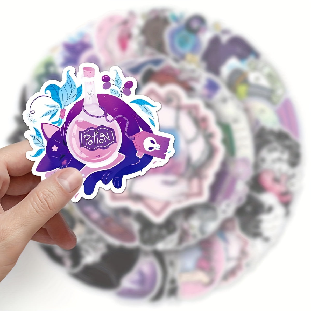 50pcs Magic Witch Graffiti Stickers for Water Cup Luggage Skateboard Car