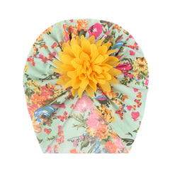 Chiffon Flower Baby Headscarf Cap for Daily Use