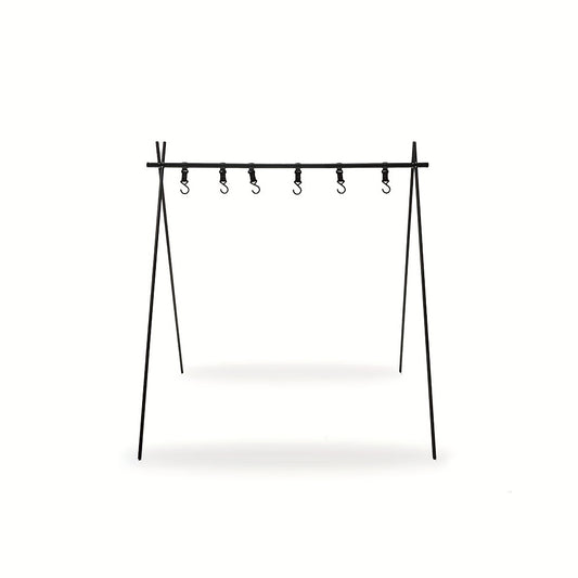 Portable Tripod Camping Hanging Rack with Hook Cookware and Clothes Drying Shelf