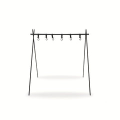 Portable Tripod Camping Hanging Rack with Hook Cookware and Clothes Drying Shelf
