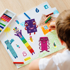 8pcs 16pcs DIY Cartoon Expression Building Block Stickers